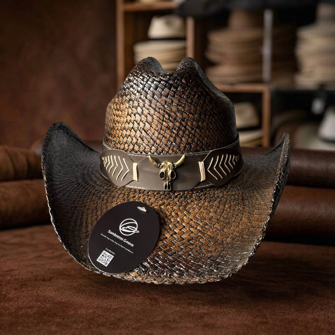 Sombrero Vaquero café madera del Oeste