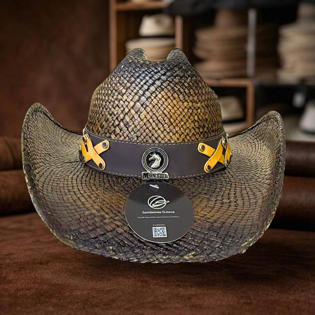 Sombrero Vaquero café madera caballo salvaje